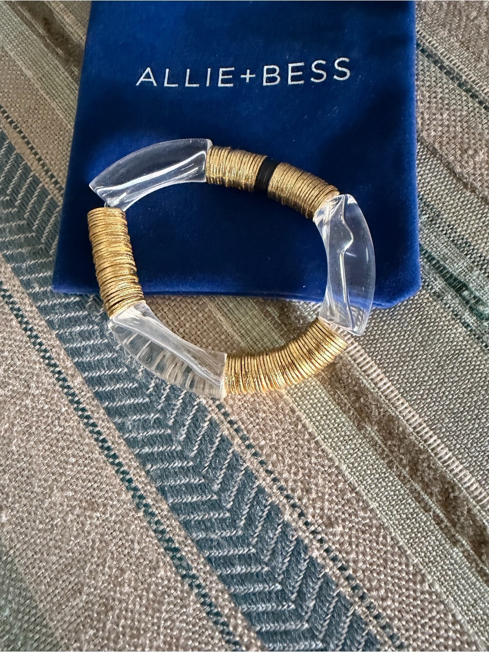 ALLIE + BESS Zo Gold Wrapped Bracelet Set with Red, Black & Clear Accents - Picture 2 of 4